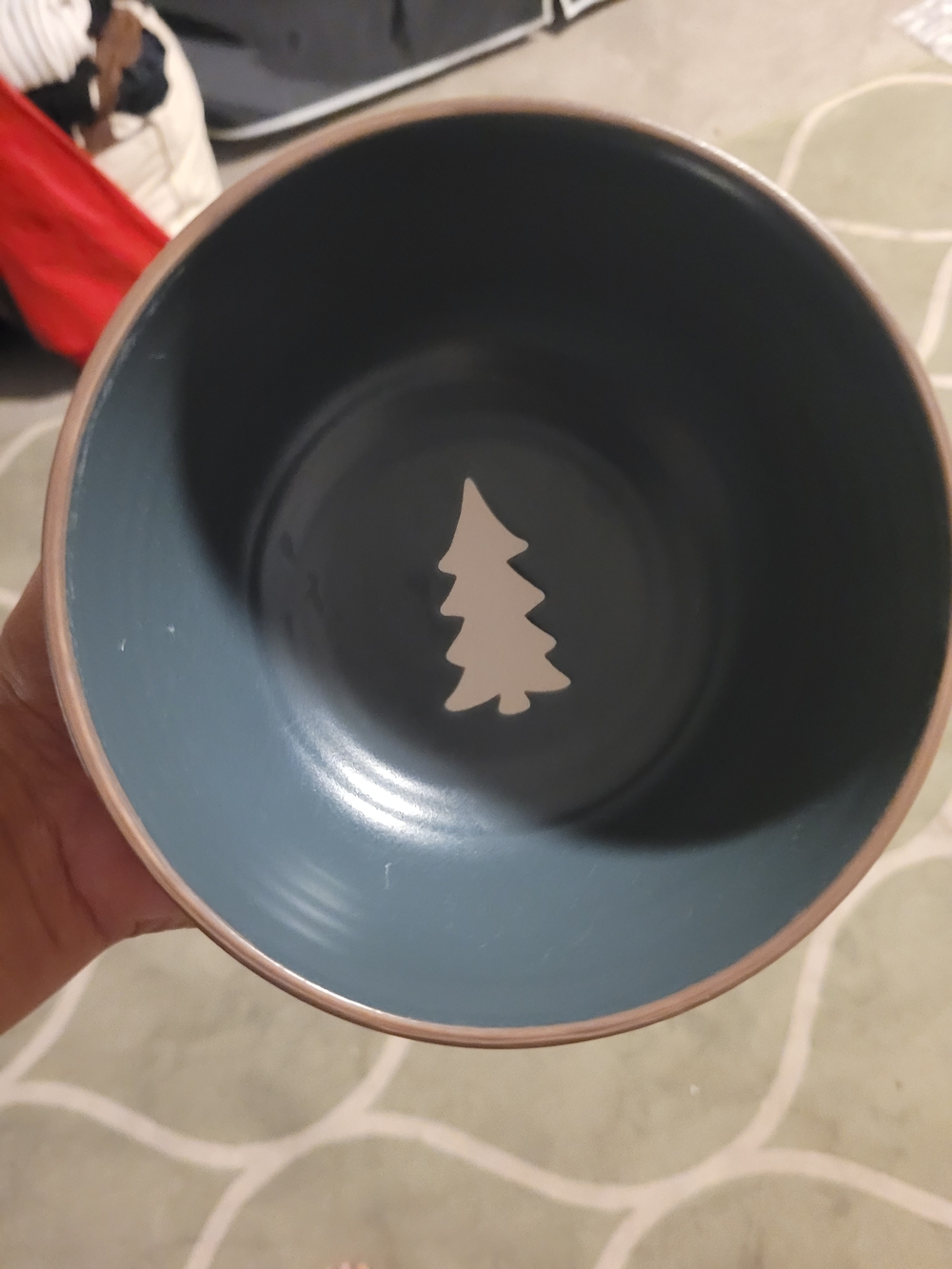 Green Brown 6 Ceramic Bowls with Pine Tree Accent  Christmas Decor Home Kitchen